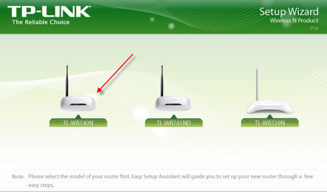 Выберите правильную модель маршрутизатора в интерфейсе утилиты