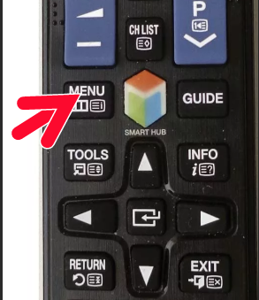 Кнопка меню на пульте дистанционного управления Samsung
