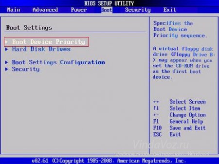 как выбрать загрузку с диска или флешки в AMI BIOS