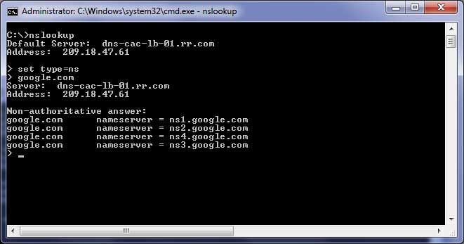 Проверка адреса первичного DNS-сервера