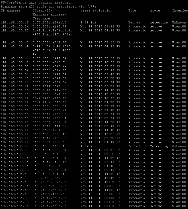 Полезные команды Cisco DHCP-02