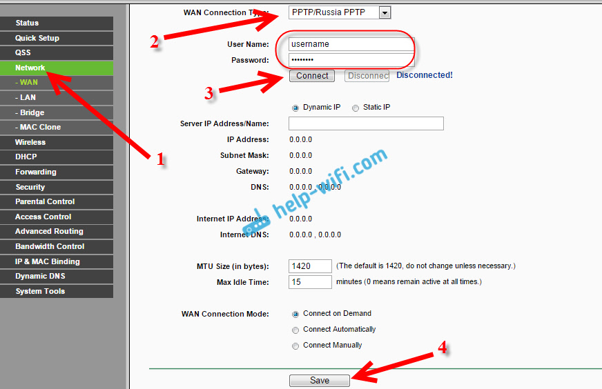 WAN PPPOE на TL-WR841N