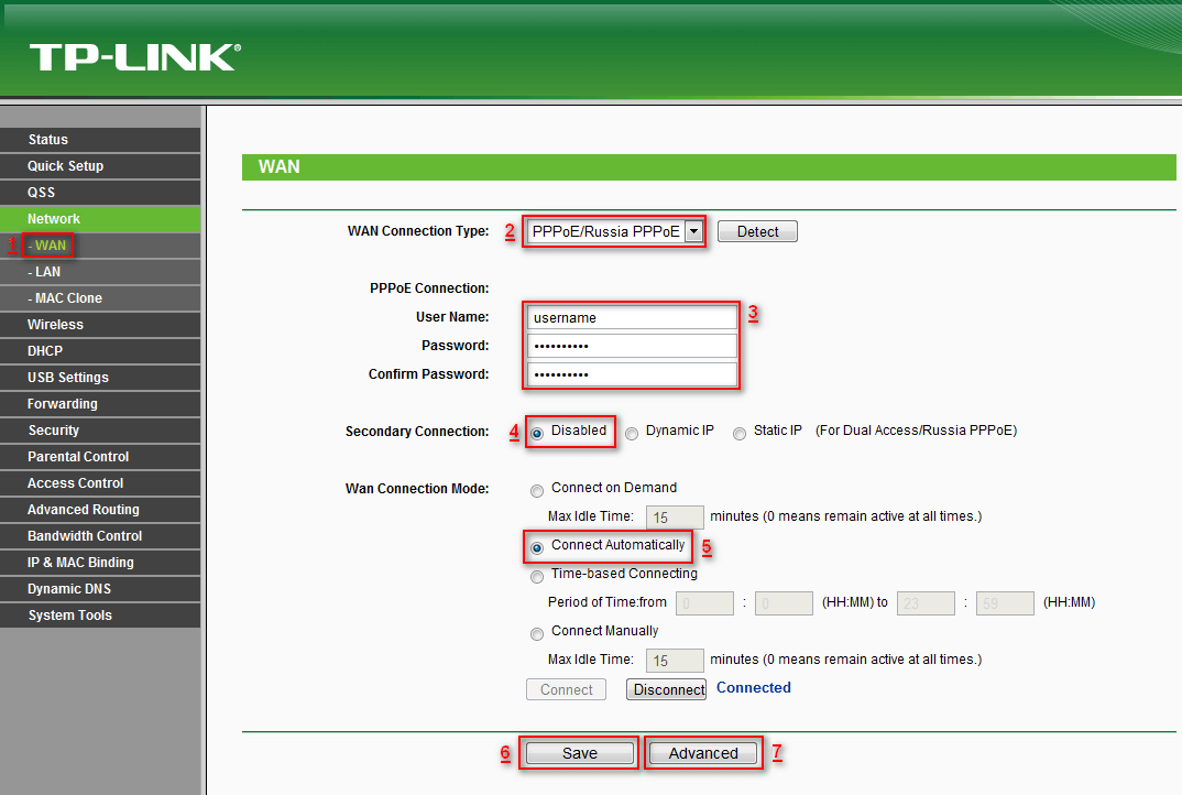 tp link настройка ростелеком