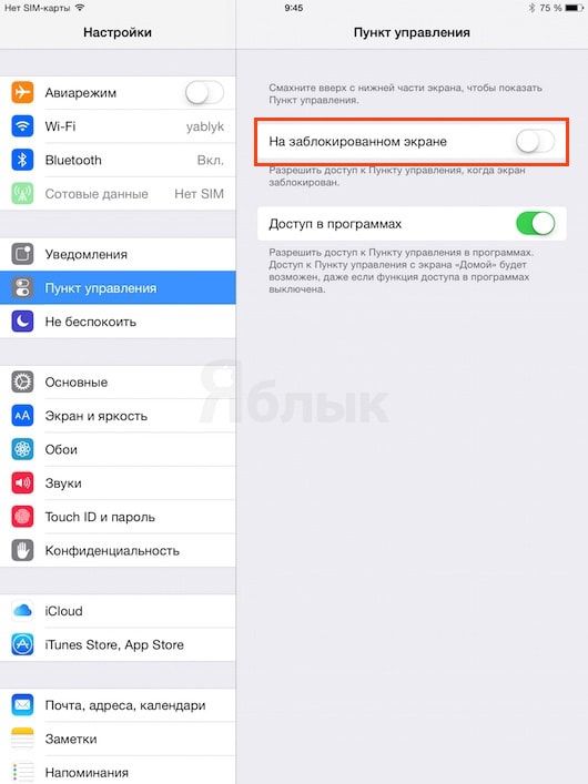 Контрольная точка на iPad