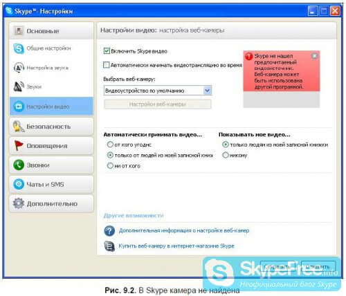Как настроить камеру в Скайпе - рис.1