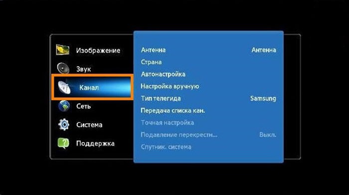 Настройка каналов телевизора Самсунг с пульта управления