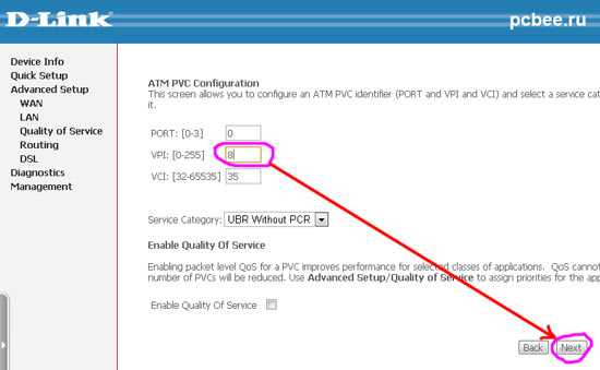 Настройка модема ADSL