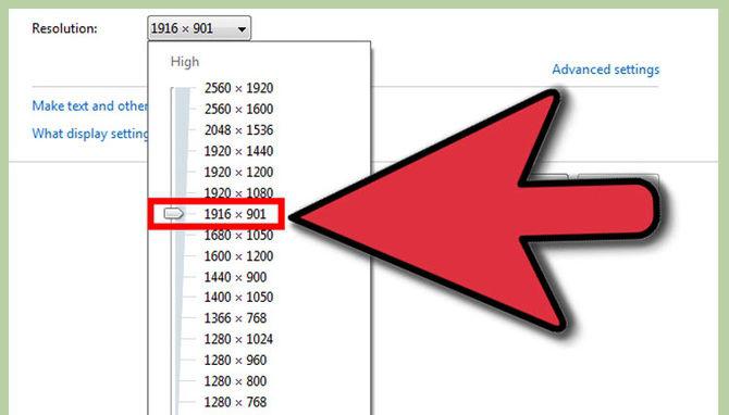 изменение разрешения экрана применимо к windows 7