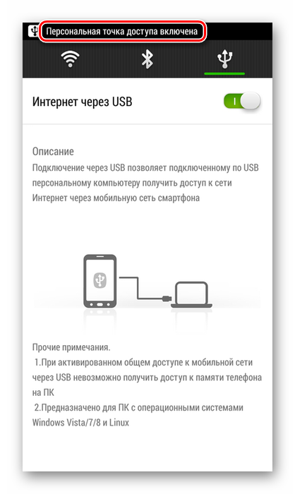 Включить персональную точку доступа в Android