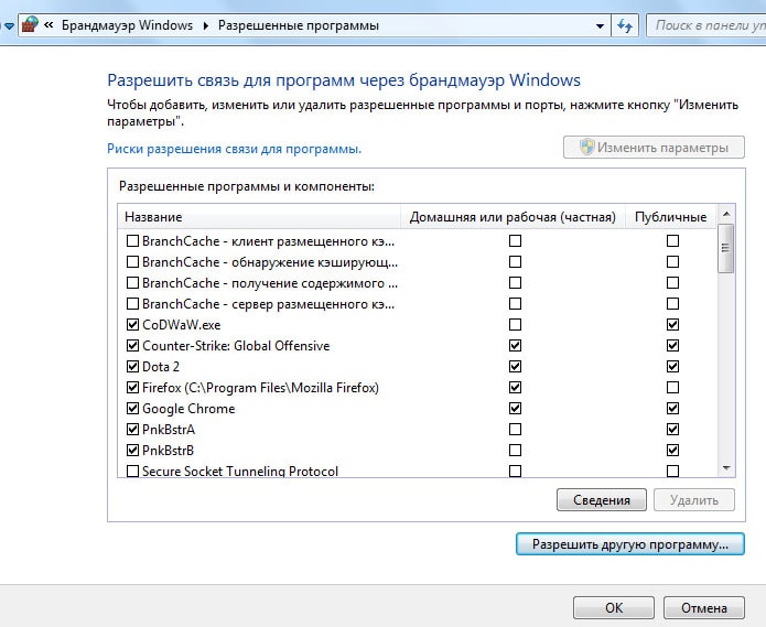 как сделать исключение в брандмауэр windows 7