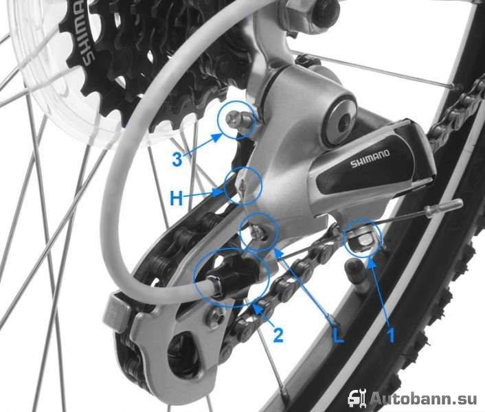 регулировка заднего переключателя скоростей велосипеда shimano 