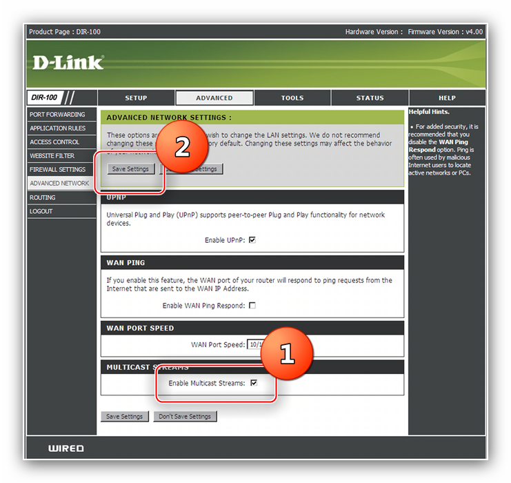 Параметры IPTV для настройки роутера D-Link DIR-100