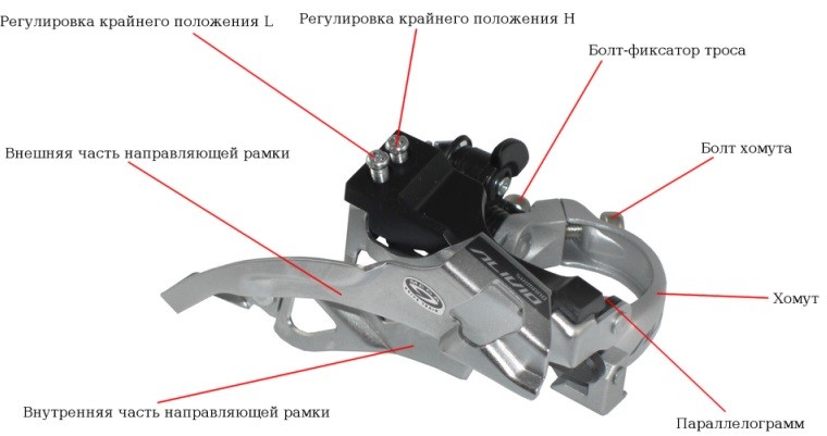 как настроить передний переключатель скоростей на велосипеде shimano 