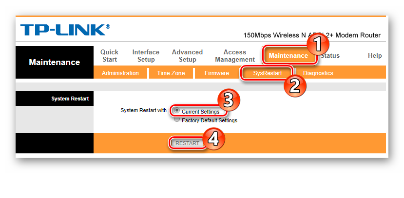 Перезапуск модемов TP-Link TD-w8901n и ZTE ZXHN H108N