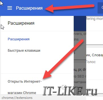 Откройте магазин Chrome